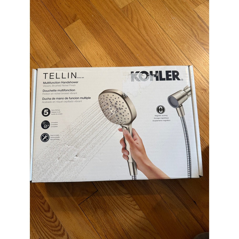 Kohler Tellin Multifunction Handshower 5 New Open Box Brushed Nickel R34308G